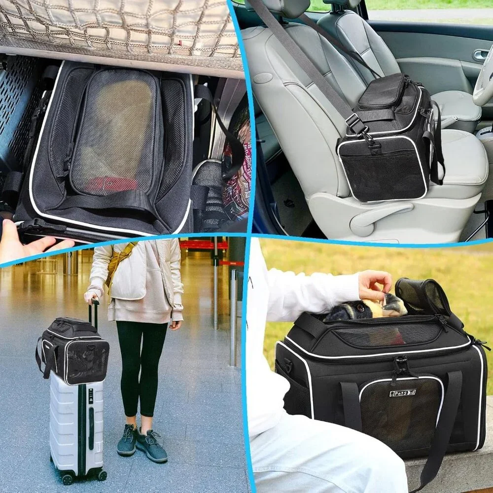 Petskd Top-Expandable Pet Carrier 17x11x9.5 Inches Alaska Airline Approved